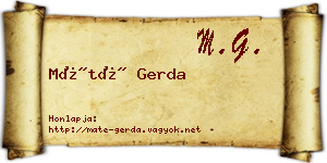 Máté Gerda névjegykártya