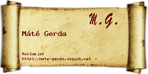 Máté Gerda névjegykártya